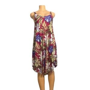Hibiscus Collection Hawaii Floral Print Sleeveless Dress Size S/M